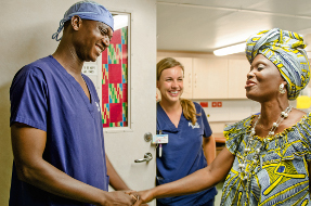 Dr. Itengré Ouédraogo with a patient. Photo: Michelle Murrey