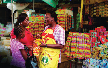 Selling iron-fortified Maggi cubes in Nigeria. Photo: Nestlé