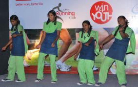 Girls at Parikrma Humanity Foundation show their gratitude to Adecco and the Win4Youth initiative.