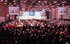 Conference equipment for 2,500 delegates. Microphones supplied by Bosch Security Systems did not help to make the UN Climate Change Conference in Copenhagen a success. Photos: Bosch