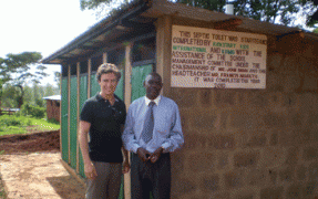 James Woodward and Headteacher of school toilet block which KPMG funded, Photo: KPMG