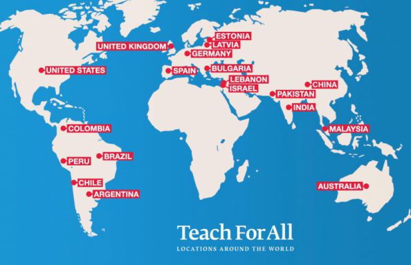 The Teach For All Locations Around The World. Chart: Deutsche Post DHL